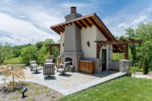 Living Stone Design+Build Outdoor Fireplace Furniture