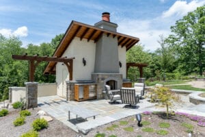 Living Stone Design+Build Fireplace side view