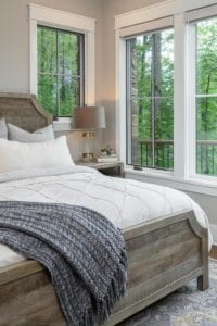 Bedroom with view of mountainside