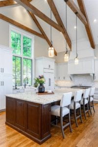 Large kitchen island with seating for 4