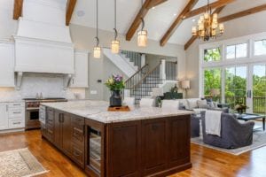 View of kitchen and living area